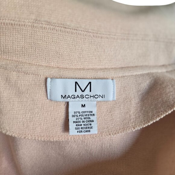 Magaschoni Open Front Cotton Wool Blend Pink Cardigan Sweater Jacket Medium - Picture 7 of 12
